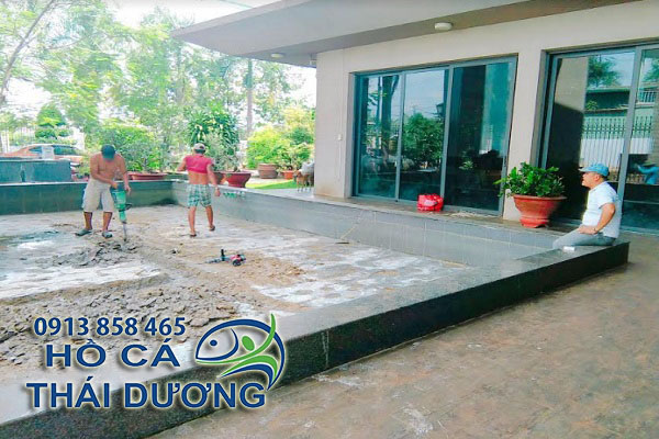 Qúa trình thi công lắp đặt lọc hồ cá koi